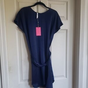 Amanda Uprichard Asymmetrical Navy Dress